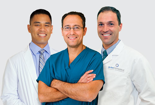 OrthoConnecticut group image of 3 orthopedic doctors